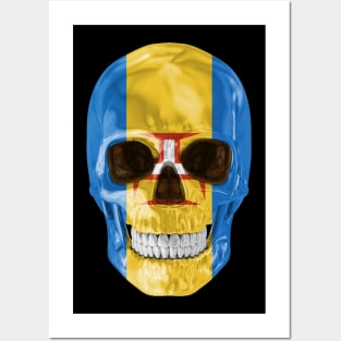 Madeira Flag Skull - Gift for Madeiran With Roots From Madeira Posters and Art